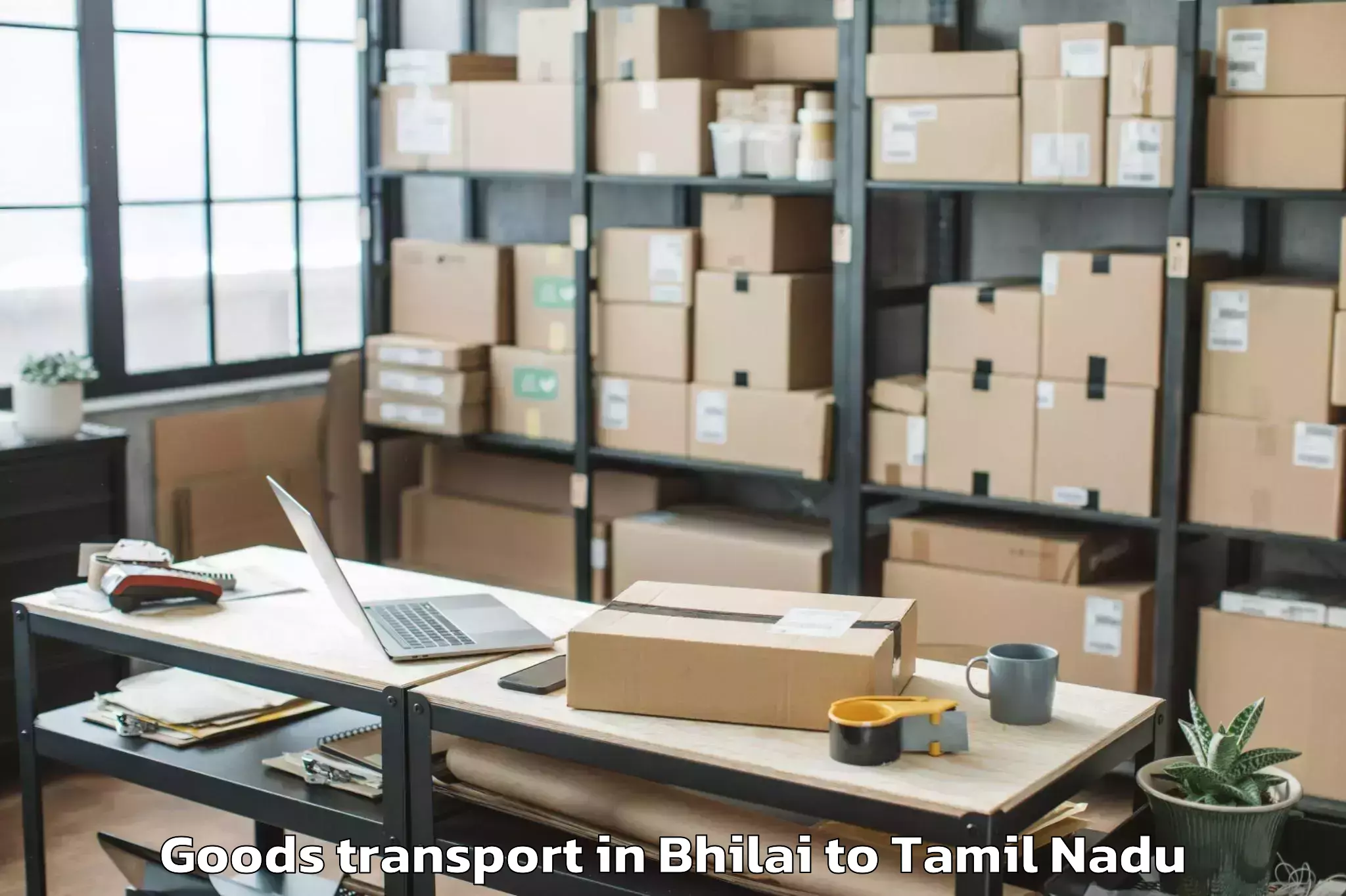 Trusted Bhilai to Manachanallur Goods Transport